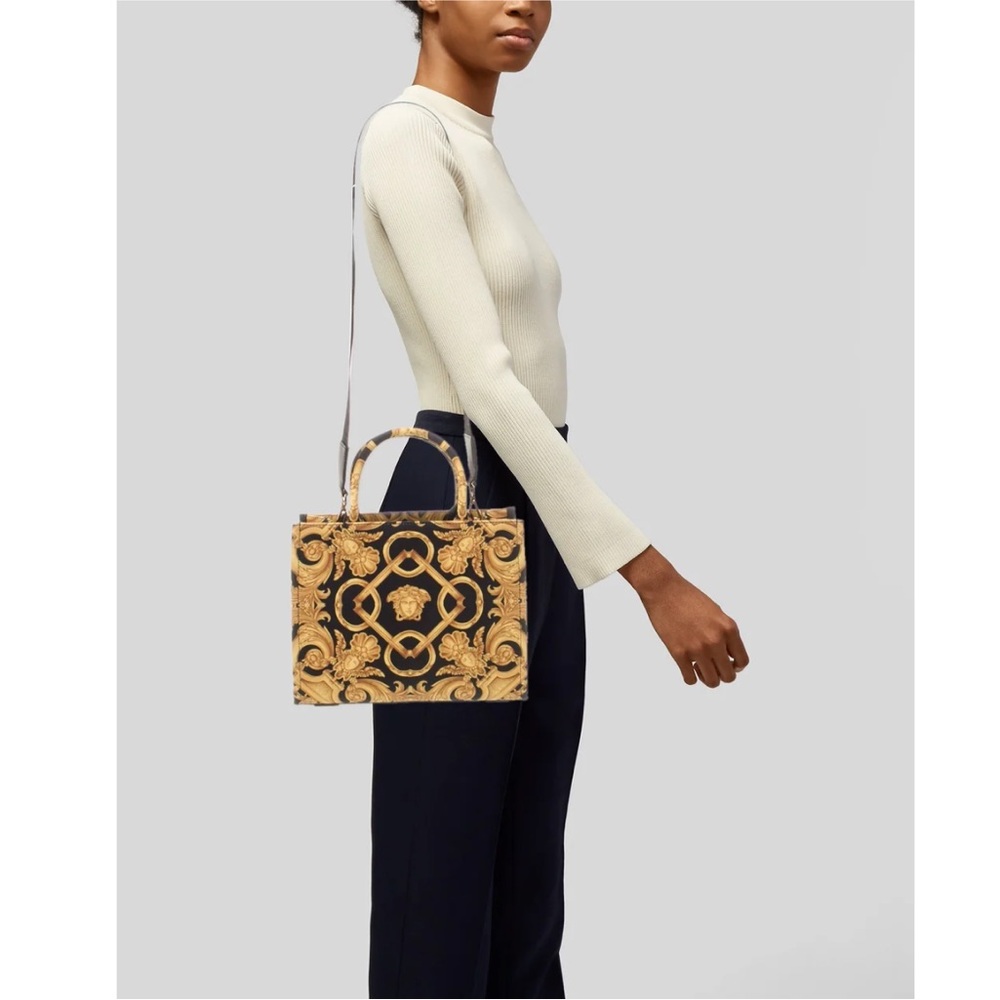 Versace Black and Gold Baroque Tote Bag - Picture 8 of 10